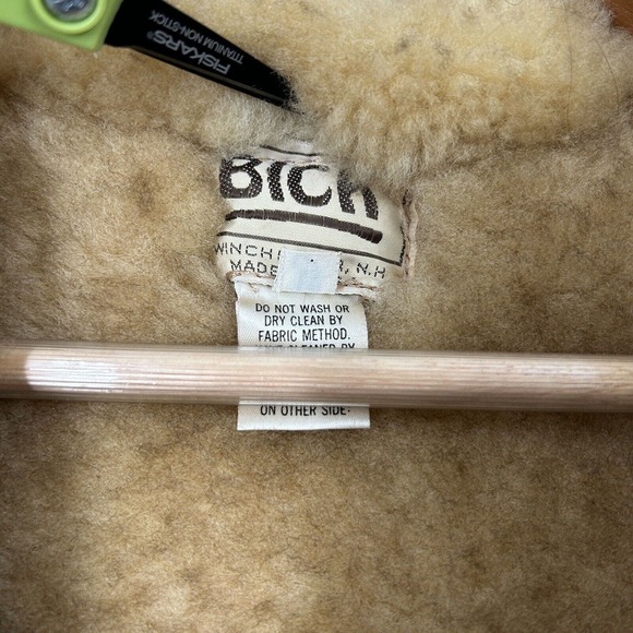 Vintage Genuine Shearling Sheepskin Leather Fur Hooded Coat Size 10 Penny Lane - Picture 3 of 8